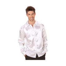 Chemise blanche satinée disco pour homme (S)
