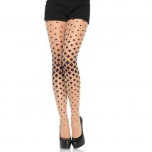 Collants couleur chair imprimé géométrique (Taille unique)
