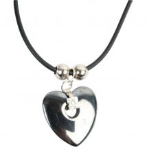 Collier coeur hematite