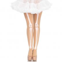 Collants chair jambes squelette (Taille unique)