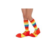 Couvres chaussures rouges et jaunes de clown (Taille unique)