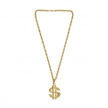 Collier doré avec insigne dollar
