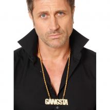 Collier doré avec pendentif gangsta