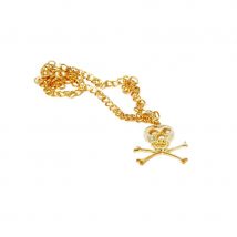 Collier doré avec pendentif tête de mort