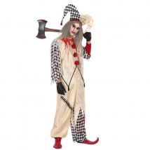 Costume d'Arlequin blanc et noir ensanglanté homme (M/L)