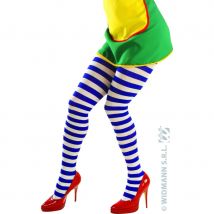 Collants de clown bleu et blanc pour adulte (BLEU)