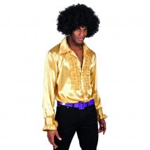 Chemise dorée disco ruche pour homme (S)