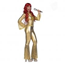 Combinaison disco dorée pour femme (M/L)