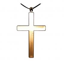 Croix dorée de 23cm, pendentif