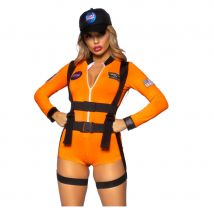 Combishort de femme astronaute orange (M)