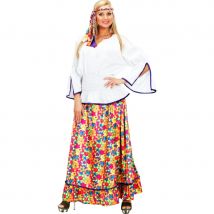 Costume de femme hippie en velours à poids (M)