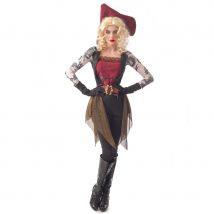 Costume de femme pirate aux bras tatoués (S)