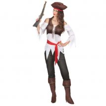 Costume de femme pirate avec corset marron (S)