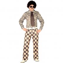 Costume disco fleurs et damier (M)