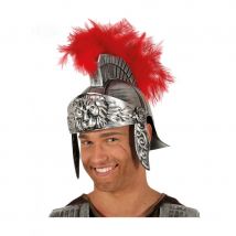 Casque de guerrier romain avec crête rouge