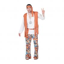 Costume de hippie pour homme, tunique orange (M)
