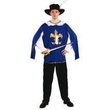 Costume de mousquetaire bleu pour adulte (M)