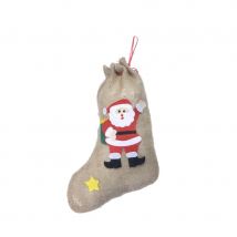 Chaussette de Noël en toile de jute (Chaussette)