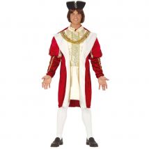 Costume de noble Moyen Age or et rouge chic (L)