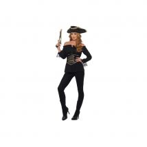 Chemise de pirate noire pour femme, deluxe (M)