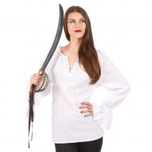 Chemise de piratesse blanche manches longues (M)