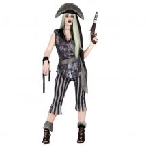 Costume de pirate des ténèbres gris pour femme (M)
