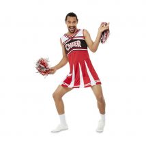 Costume de pompom boy pour homme, rouge et blanc (L)