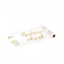 Chemin de Table Baptême Doré Organza 23x5m