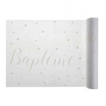 Chemin de table blanc de baptême (5m x 30cm)