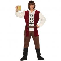 Costume de tavernier médiéval blanc marron homme (L)