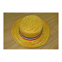 Canotier en bambou avec ruban tricolore