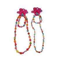 Collier et bracelet de perles en forme de fleur