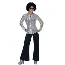 Chemise en sequins argentés pour femme (S)