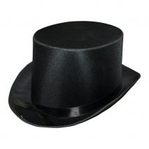Chapeau haut de forme noir en satin