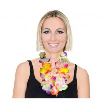 Collier Hawaïen de fleurs néon en tissu