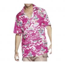 chemise hawaienne rose (M)