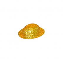 Chapeau melon à paillettes dorées