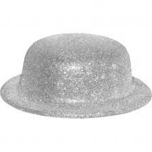 Chapeau melon avec paillettes argentées (ARGENT)