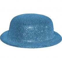 Chapeau melon avec paillettes turquoise (TURQUOISE)