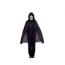 Cape noire avec capuche pour enfant (Noir)