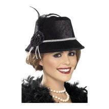 chapeau noir années 20 (Taille unique)