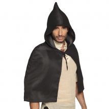 Cape noire de chevalier médiéval pour homme (Taille unique)