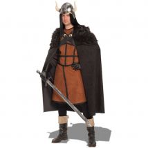 Cape noire de guerrier médiéval homme (Taille unique)