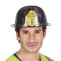 Casque noir de pompier pour adulte