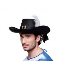 Chapeau noir de mousquetaire pour adulte
