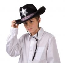 Chapeau noir de shérif pour enfant