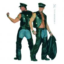Chaps noires en simili cuir de taille m (m)