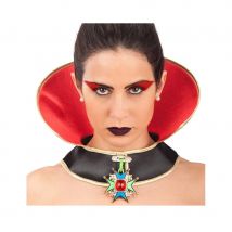 Collier noir et rouge avec col de vampire femme