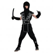 Costume Ninja Enfant Noir et Argent (7/9 ans)