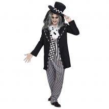 Costume noir et blanc de chapelier fou (M/L)
